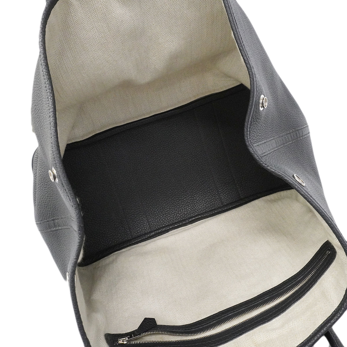 【6fa1612-h】エルメス トートバッグ ガーデンパーティPM ネゴンダ ブラック シルバー金具 D刻印【中古】レディース