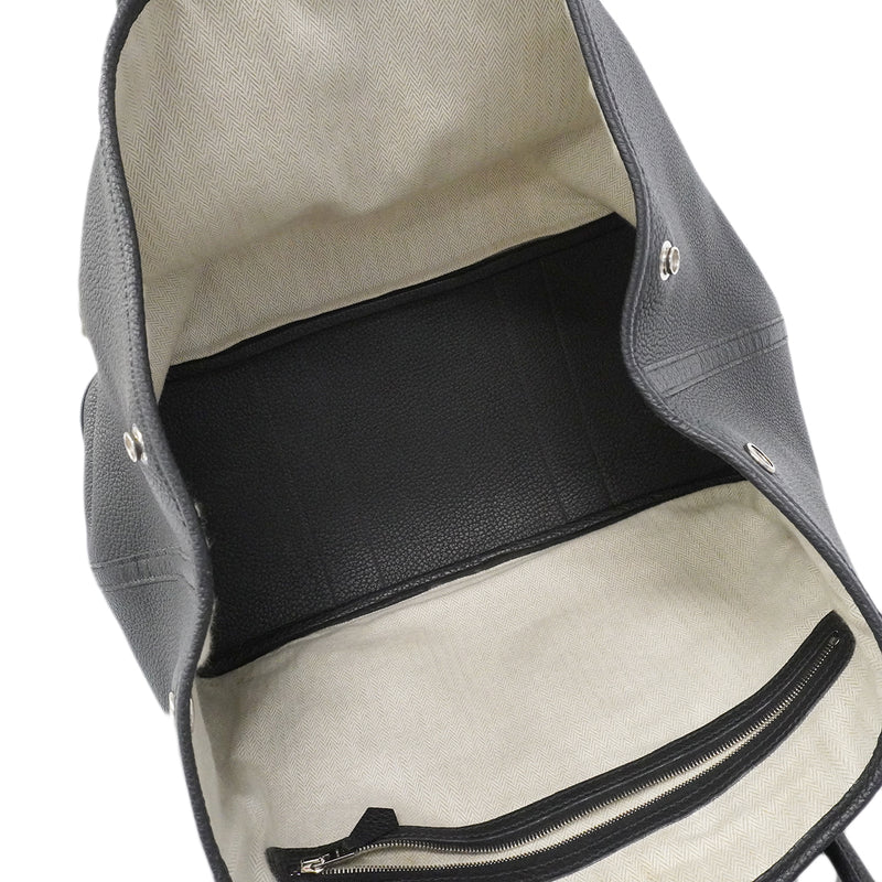 【6fa1612-h】エルメス トートバッグ ガーデンパーティPM ネゴンダ ブラック シルバー金具 D刻印【中古】レディース