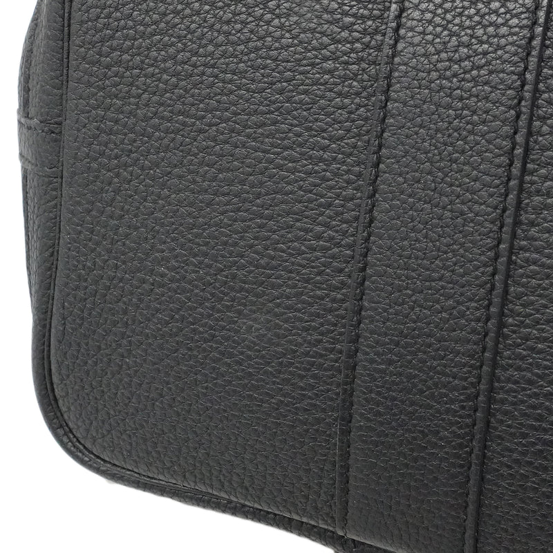 【6fa1612-h】エルメス トートバッグ ガーデンパーティPM ネゴンダ ブラック シルバー金具 D刻印【中古】レディース