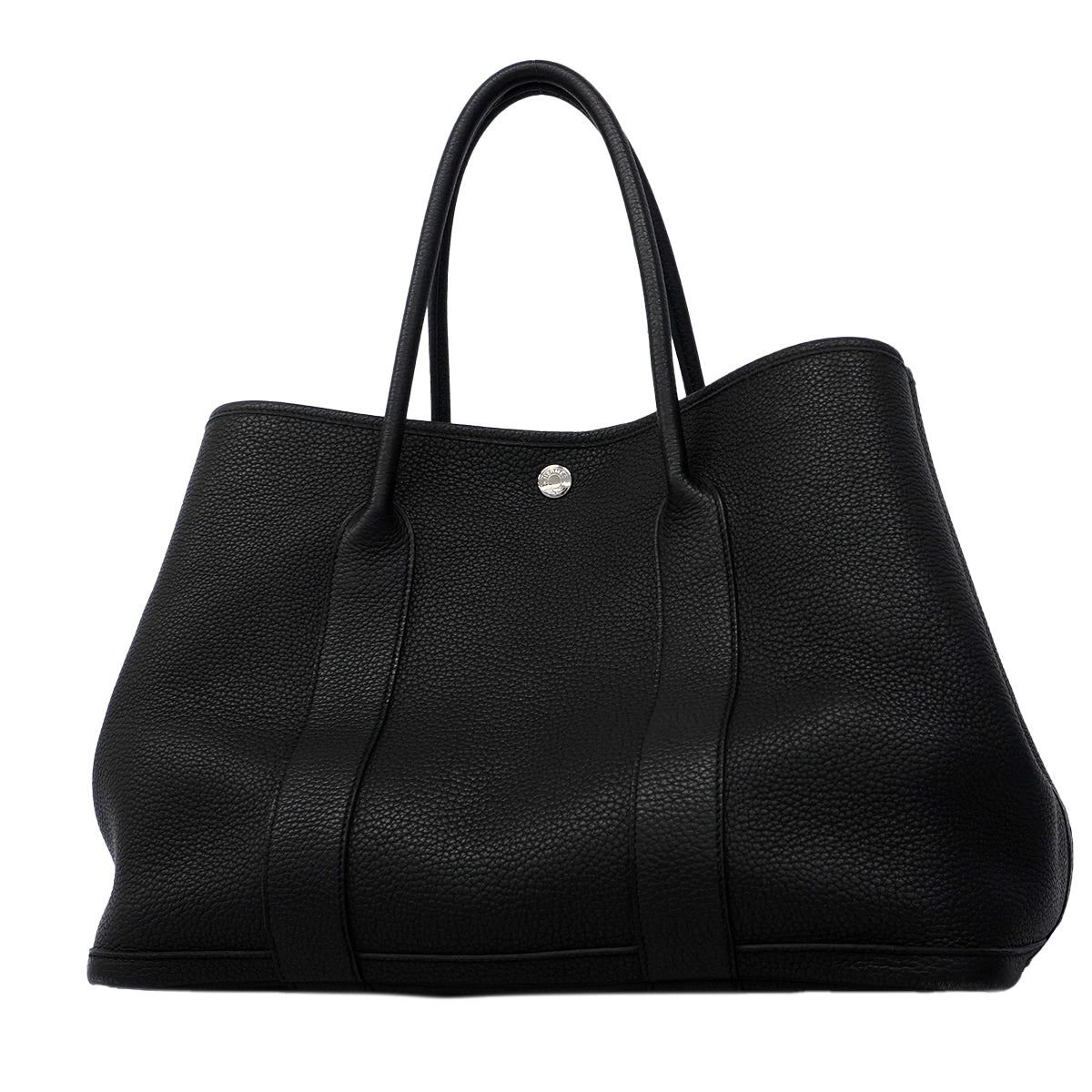 【6fa1612-h】エルメス トートバッグ ガーデンパーティPM ネゴンダ ブラック シルバー金具 D刻印【中古】レディース