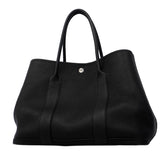 【6fa1612-h】エルメス トートバッグ ガーデンパーティPM ネゴンダ ブラック シルバー金具 D刻印【中古】レディース