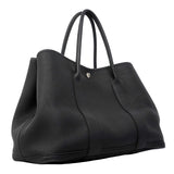 【6fa1612-h】エルメス トートバッグ ガーデンパーティPM ネゴンダ ブラック シルバー金具 D刻印【中古】レディース