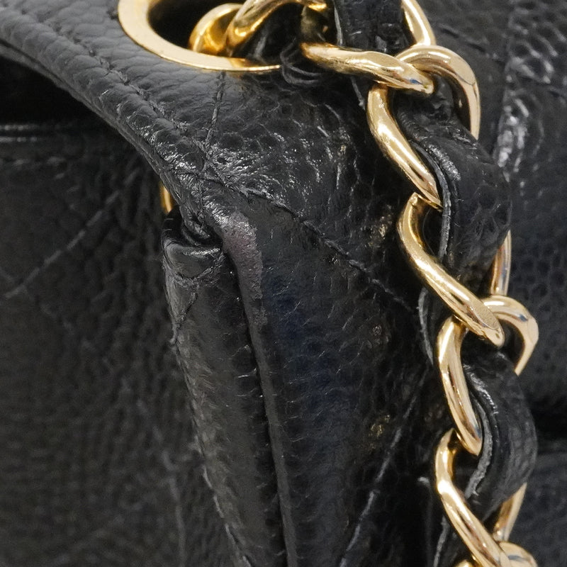 【6fa1625-h】シャネル ショルダーバッグ マトラッセ チェーンショルダー キャビアスキン ブラック ゴールド金具【中古】レディース