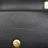 【6fa1626-h】シャネル ショルダーバッグ ボーイシャネル チェーンショルダー キャビアスキン ブラック ゴールド金具【中古】レディース