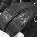 【6fa1629-h】シャネル チェーントート マトラッセ キャビアスキン ブラック ゴールド金具【中古】レディース