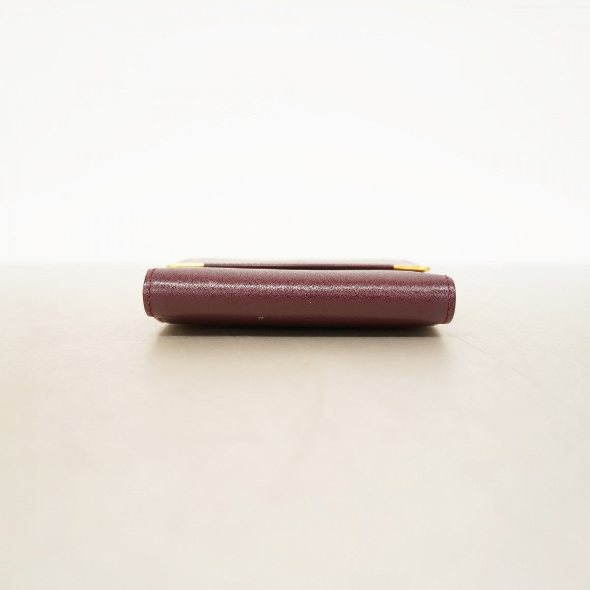 【6fa1661】カルティエ コインケース マスト レザー ボルドー ゴールド金具【中古】レディース
