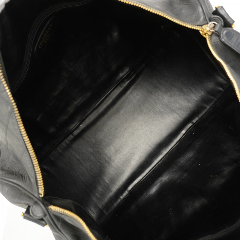 【6fa1665-k】シャネル ボストンバッグ ビコローレ ラムスキン ブラック ゴールド金具【中古】メンズ レディース ユニセックス