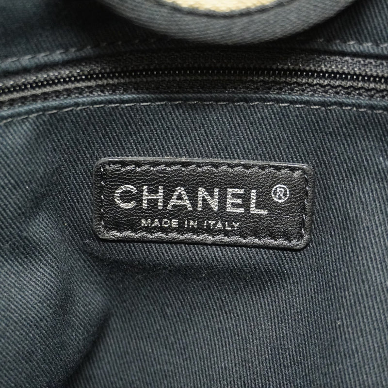 【6fa1674-k】シャネル チェーントート ドーヴィル チェーンショルダー キャンバス ベージュ シルバー金具【中古】レディース
