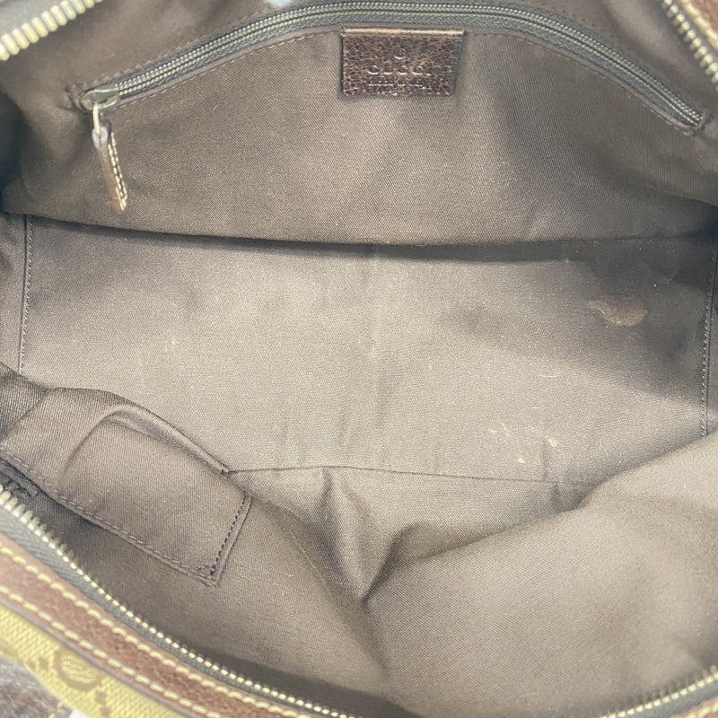 【6fa1684】グッチ ショルダーバッグ GGキャンバス/シェリーライン 161720 キャンバス ベージュ ブラウン ゴールド金具【中古】レディース