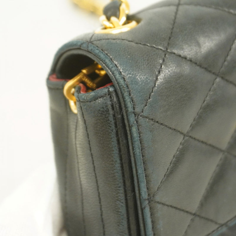 【6fa1696】シャネル ショルダーバッグ マトラッセ チェーンショルダー ラムスキン ブラック ゴールド金具【中古】レディース