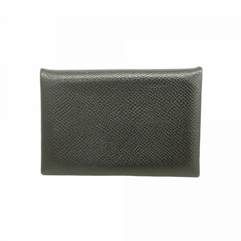 【6fa1714】エルメス カードケース カルヴィ ヴォーエプソン ブラック シルバー金具 Y刻印【中古】メンズ レディース ユニセックス