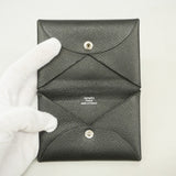 【6fa1714】エルメス カードケース カルヴィ ヴォーエプソン ブラック シルバー金具 Y刻印【中古】メンズ レディース ユニセックス