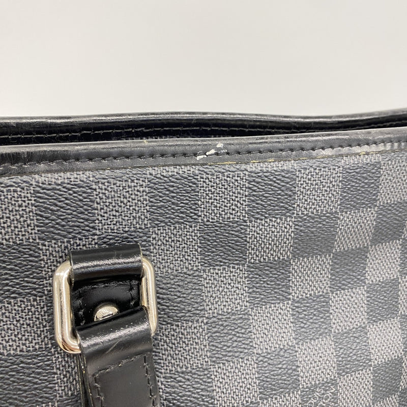 【6fa1717】ルイヴィトン ハンドバッグ ダミエ・グラフィット タダオ N51192 ブラック 2wayバッグ【中古】メンズ