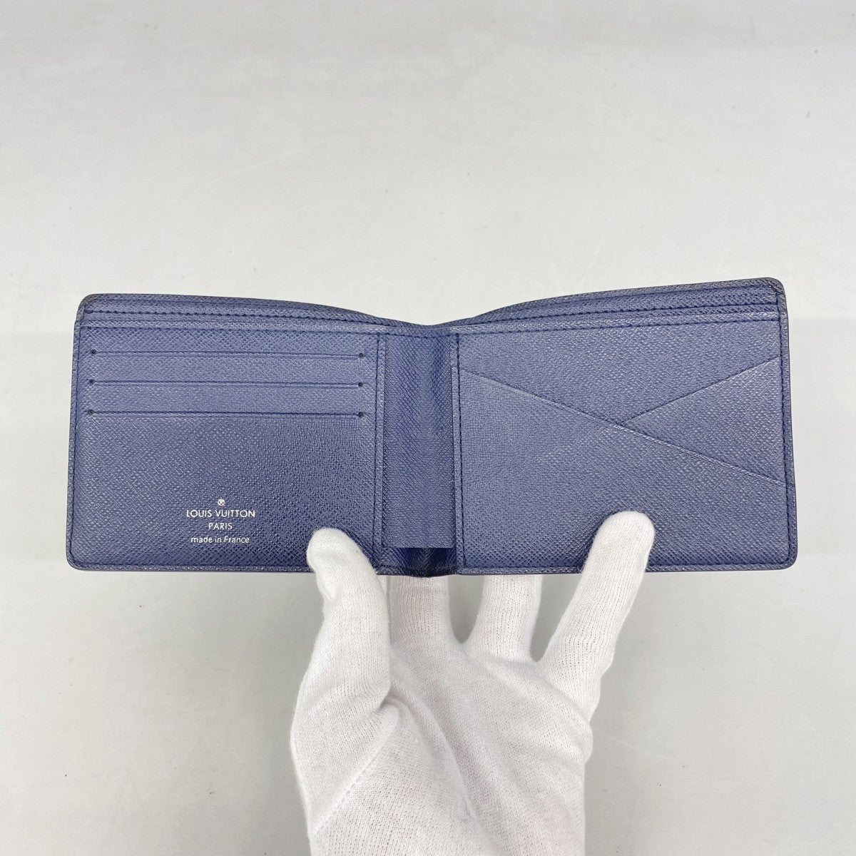 【6fa1724】ルイヴィトン 札入れ モノグラム・ウォーターカラー ポルトフォイユミュルティプル M80458 ブルー【中古】メンズ