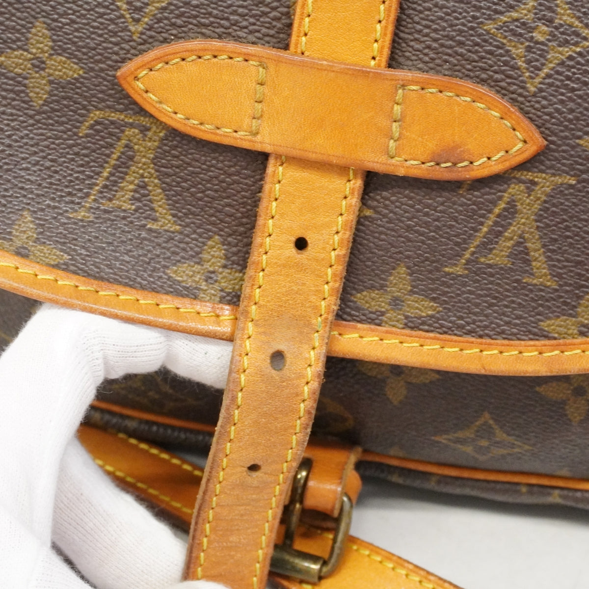 【6fa1729】ルイヴィトン ショルダーバッグ モノグラム ソミュール30 M42256 ブラウン【中古】レディース