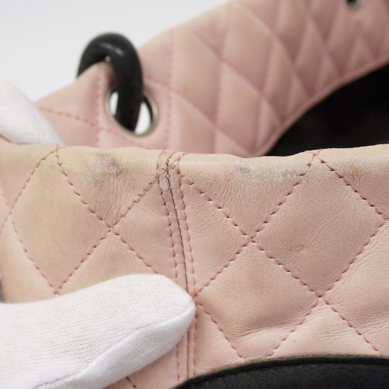 【6fa1735】シャネル トートバッグ カンボン ラムスキン ピンク シルバー金具【中古】レディース