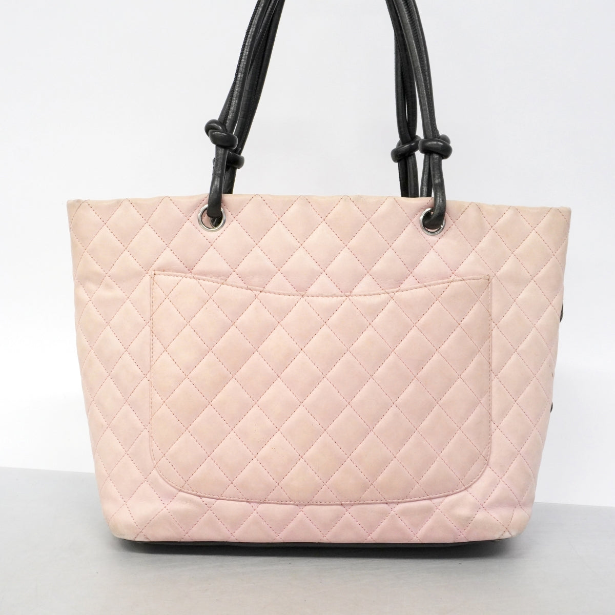【6fa1735】シャネル トートバッグ カンボン ラムスキン ピンク シルバー金具【中古】レディース