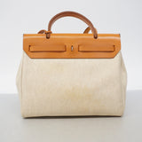 【6fa1736】エルメス ハンドバッグ エールバッグPM トワルアッシュ ナチュラル シルバー金具 □E刻印 2wayバッグ【中古】レディース