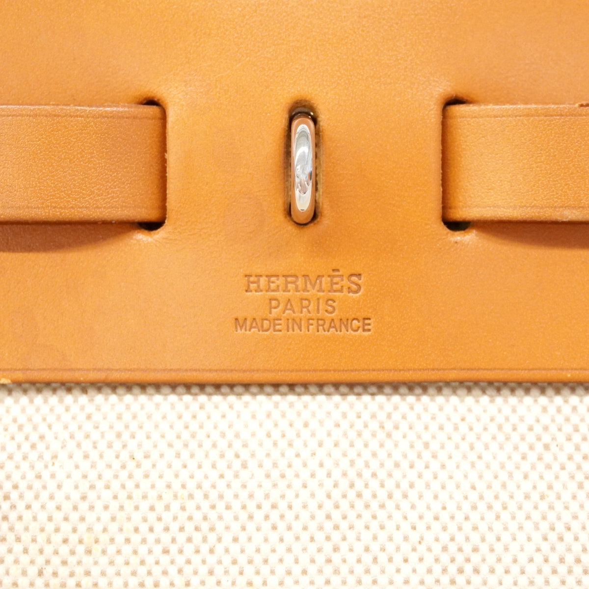 【6fa1736】エルメス ハンドバッグ エールバッグPM トワルアッシュ ナチュラル シルバー金具 □E刻印 2wayバッグ【中古】レディース