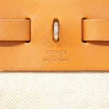 【6fa1736】エルメス ハンドバッグ エールバッグPM トワルアッシュ ナチュラル シルバー金具 □E刻印 2wayバッグ【中古】レディース