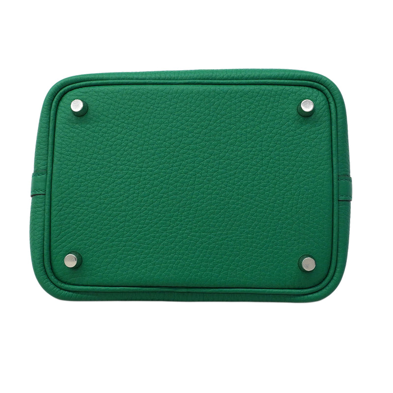 【6fa1745】エルメス ハンドバッグ ピコタンロックPM トリヨンクレマンス ミント シルバー金具 G刻印【中古】レディース