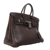 【6fa1746】エルメス ハンドバッグ バーキン25 トリヨンクレマンス ハバナ シルバー金具 □J刻印【中古】レディース
