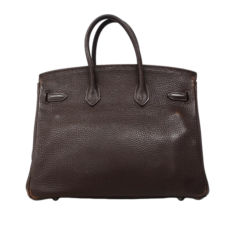 【6fa1746】エルメス ハンドバッグ バーキン25 トリヨンクレマンス ハバナ シルバー金具 □J刻印【中古】レディース