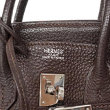 【6fa1746】エルメス ハンドバッグ バーキン25 トリヨンクレマンス ハバナ シルバー金具 □J刻印【中古】レディース
