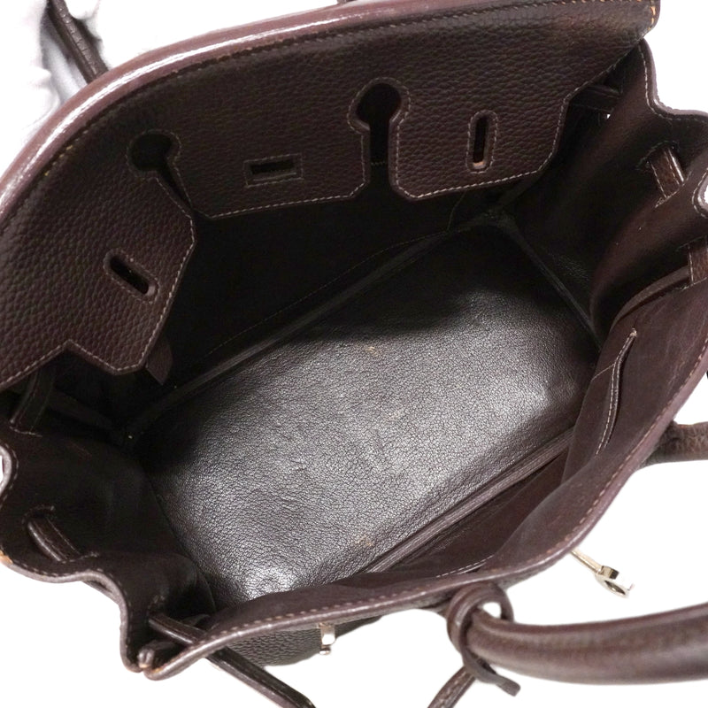 【6fa1746】エルメス ハンドバッグ バーキン25 トリヨンクレマンス ハバナ シルバー金具 □J刻印【中古】レディース