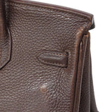 【6fa1746】エルメス ハンドバッグ バーキン25 トリヨンクレマンス ハバナ シルバー金具 □J刻印【中古】レディース