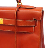 【6fa1747】エルメス ハンドバッグ ケリー32 ボックスカーフ サンギーヌ ゴールド金具 ○Z刻印【中古】レディース