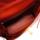 【6fa1747】エルメス ハンドバッグ ケリー32 ボックスカーフ サンギーヌ ゴールド金具 ○Z刻印【中古】レディース