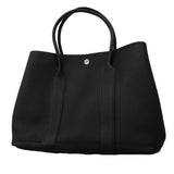 【6fa1748】エルメス トートバッグ ガーデンパーティPM ネゴンダ ブラック シルバー金具 W刻印【中古】レディース