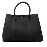 【6fa1748】エルメス トートバッグ ガーデンパーティPM ネゴンダ ブラック シルバー金具 W刻印【中古】レディース