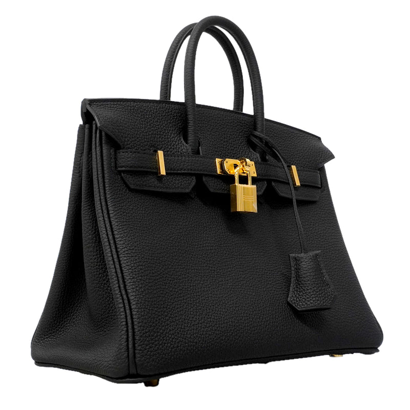 【6fa1750-g】エルメス ハンドバッグ バーキン25 トゴ ブラック ゴールド金具 G刻印【中古】レディース