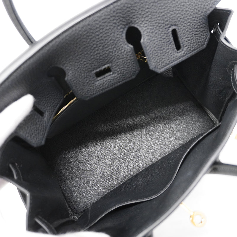 【6fa1750-g】エルメス ハンドバッグ バーキン25 トゴ ブラック ゴールド金具 G刻印【中古】レディース