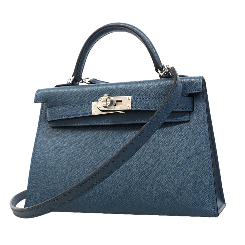 【6fa1752-g】エルメス ハンドバッグ ミニケリー2 マダム ブルートンペット シルバー金具 G刻印 2wayバッグ【中古】レディース