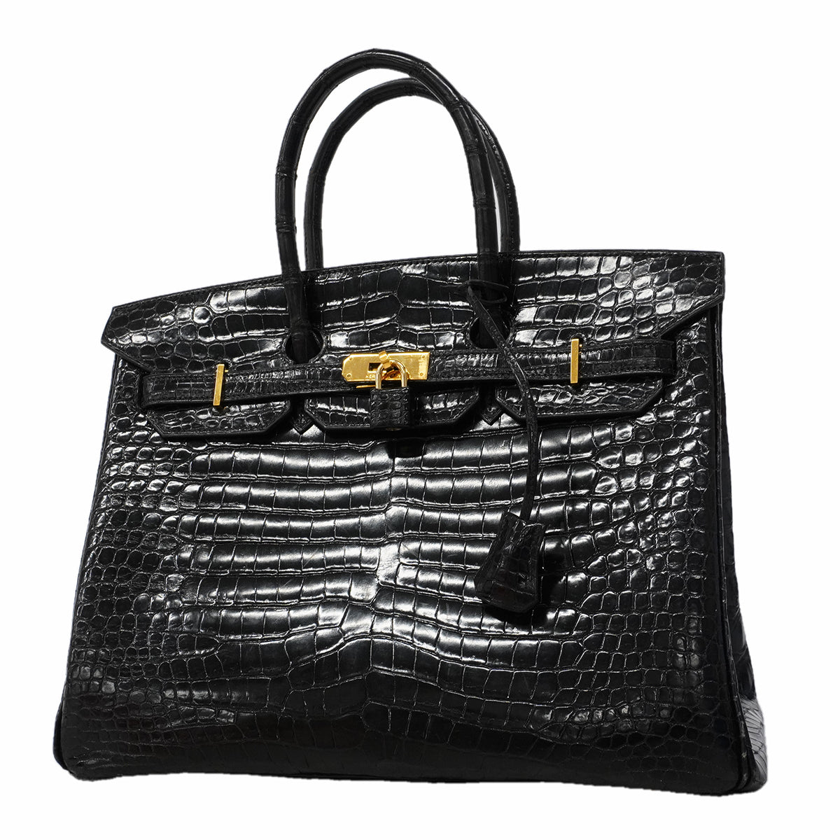 【6fa1753-g】エルメス ハンドバッグ バーキン35 ポロサス ブラック ゴールド金具 □G刻印【中古】レディース