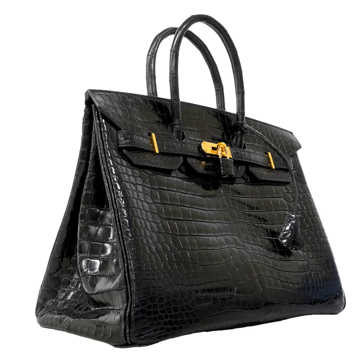 【6fa1753-g】エルメス ハンドバッグ バーキン35 ポロサス ブラック ゴールド金具 □G刻印【中古】レディース