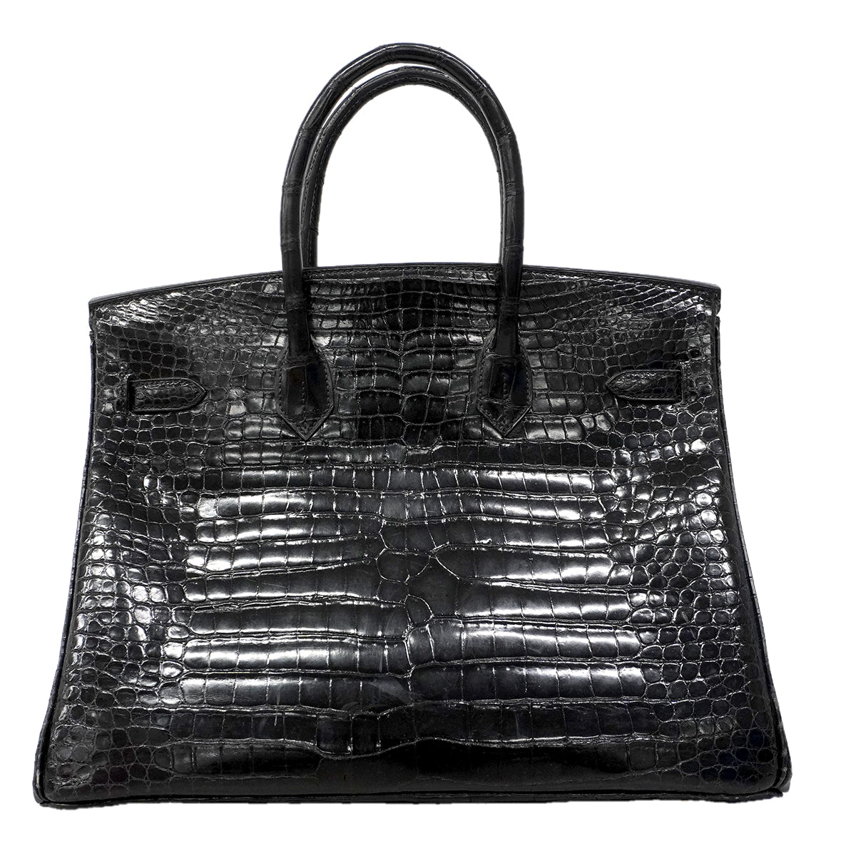 【6fa1753-g】エルメス ハンドバッグ バーキン35 ポロサス ブラック ゴールド金具 □G刻印【中古】レディース