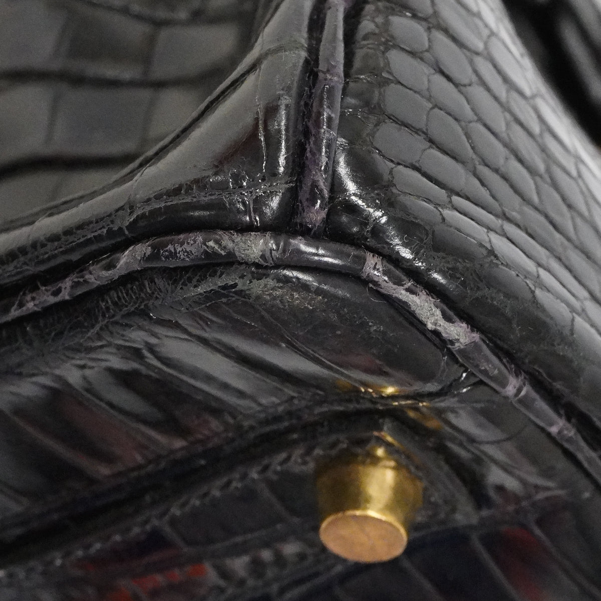 【6fa1753-g】エルメス ハンドバッグ バーキン35 ポロサス ブラック ゴールド金具 □G刻印【中古】レディース