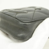 【6fa1763】シャネル シガレットケース カンボン ラムスキン ブラック シルバー金具【中古】レディース