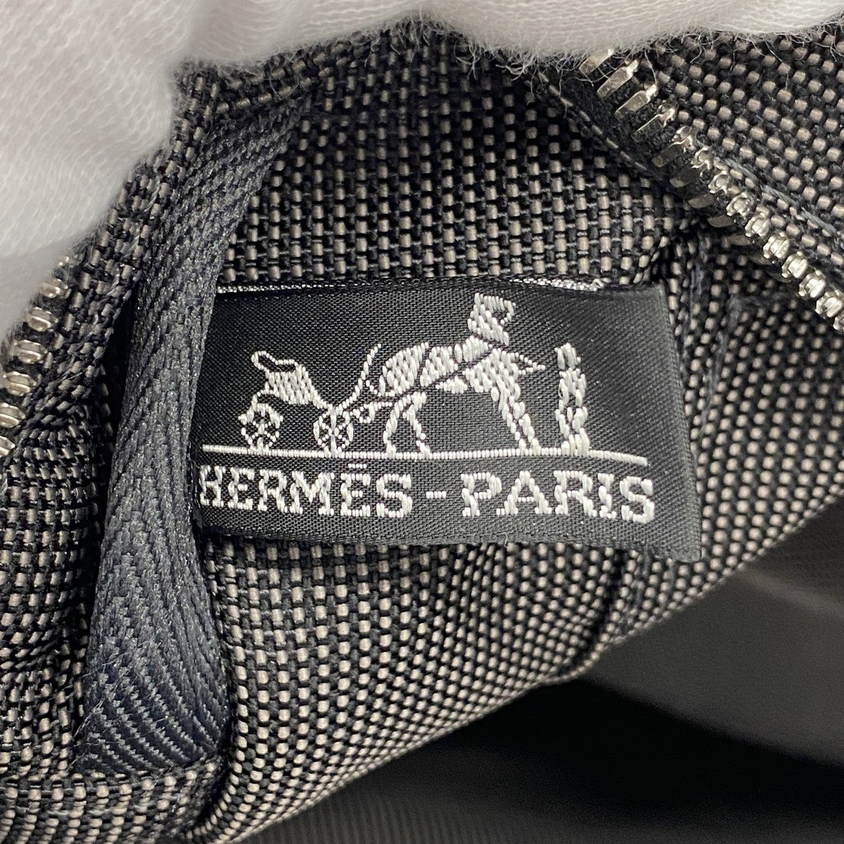 【6fa1765】エルメス トートバッグ エールラインMM キャンバス グレー シルバー金具【中古】メンズ レディース ユニセックス
