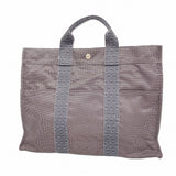 【6fa1765】エルメス トートバッグ エールラインMM キャンバス グレー シルバー金具【中古】メンズ レディース ユニセックス