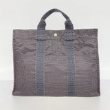【6fa1765】エルメス トートバッグ エールラインMM キャンバス グレー シルバー金具【中古】メンズ レディース ユニセックス