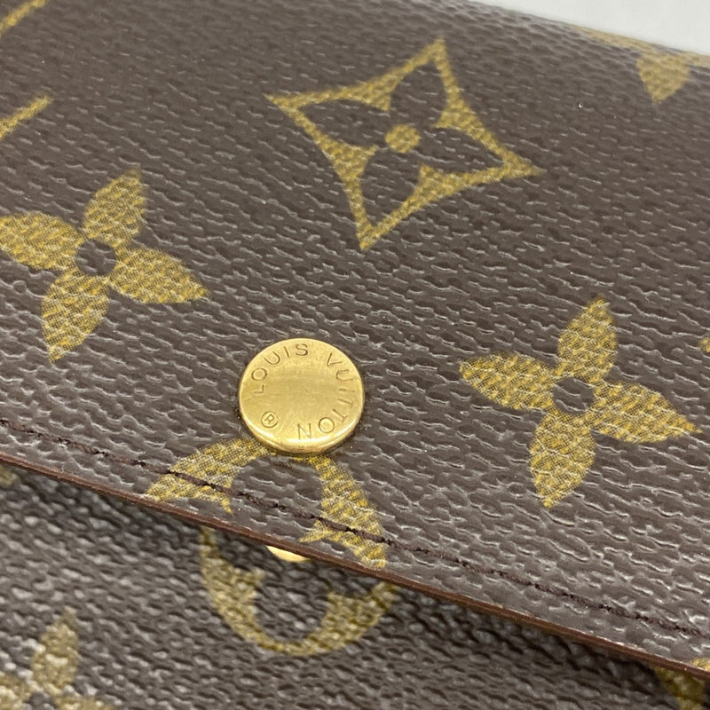 【6fa1772】ルイヴィトン 長財布 モノグラム ポシェットポルトモネクレディ M61723 ブラウン【中古】レディース