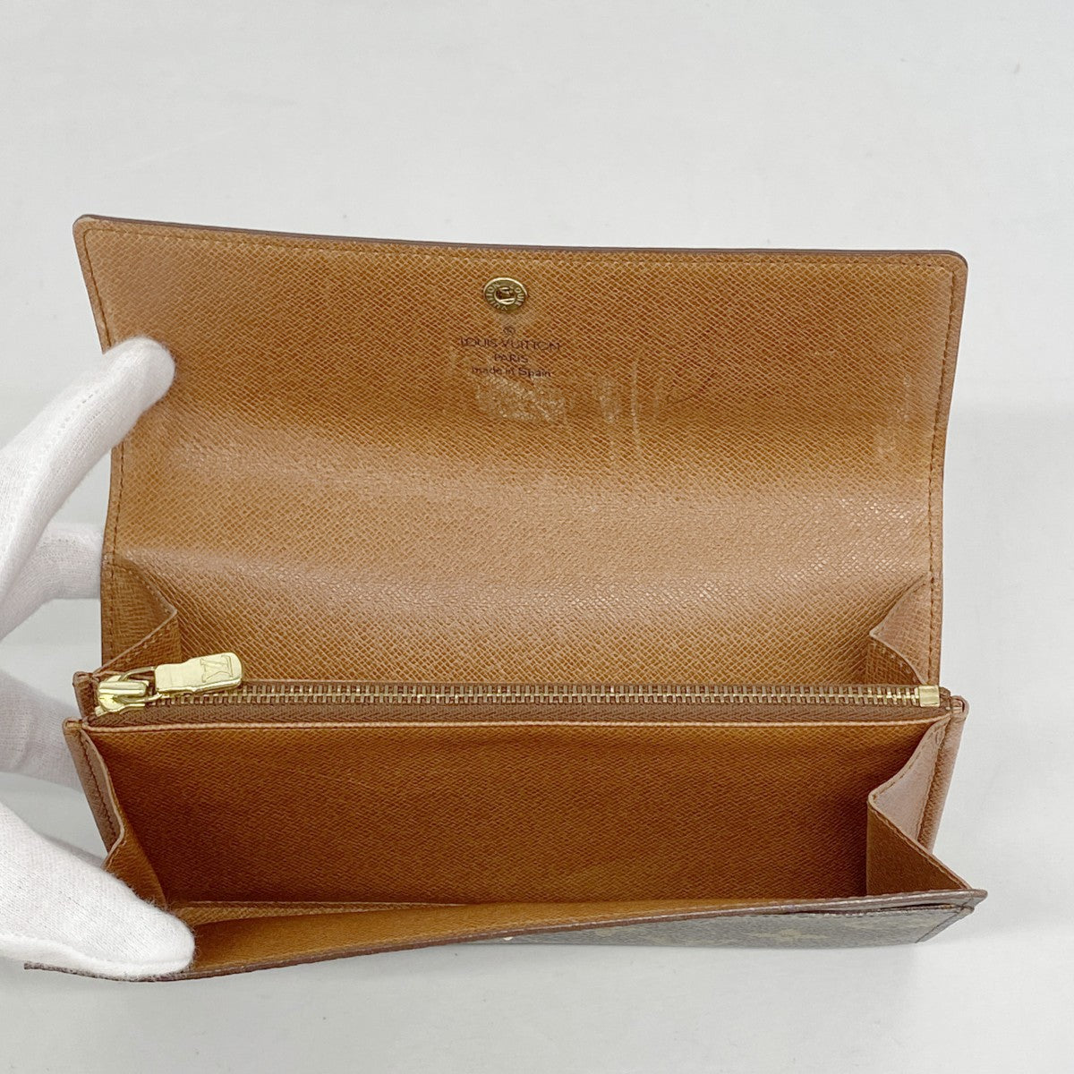 【6fa1772】ルイヴィトン 長財布 モノグラム ポシェットポルトモネクレディ M61723 ブラウン【中古】レディース