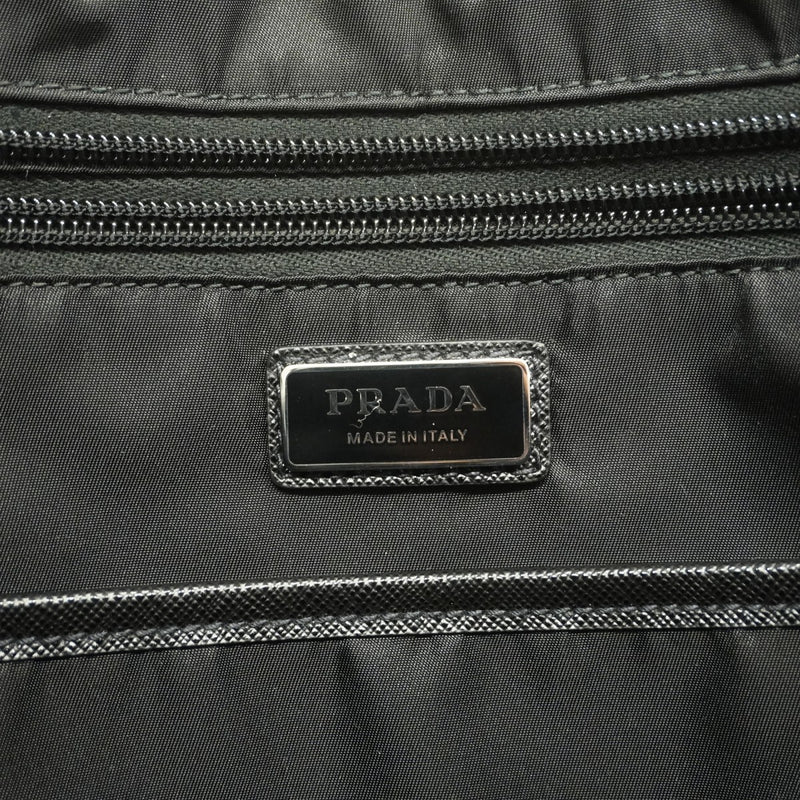 【6fa1785】プラダ トートバッグ サフィアーノ ナイロン ブラック シルバー金具【中古】レディース