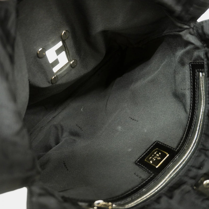 【6fa1788】フェンディ トートバッグ ズッカ ナイロン ブラック シルバー金具【中古】レディース
