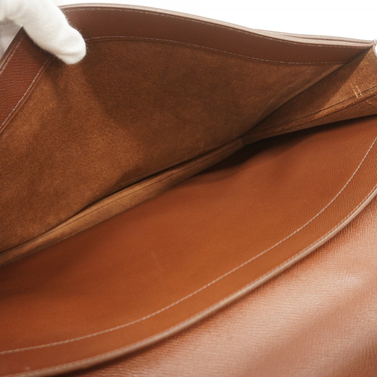 【6fa1789】エルメス ブリーフケース サックアデペッシュ38 クシュベル ハバナ ゴールド金具 □B刻印【中古】メンズ